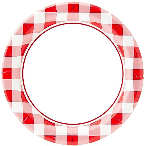 Unique Party - Platos de Papel - 18 cm - Diseño de Verano de Guinga Roja - Paquete de 8 (58714)