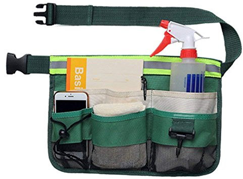 7 poches pour outils de jardinage avec bande réfléchissante, sac banane de jardin réglable à suspendre pour pince, clé, sac de rangement pour outils de nettoyage