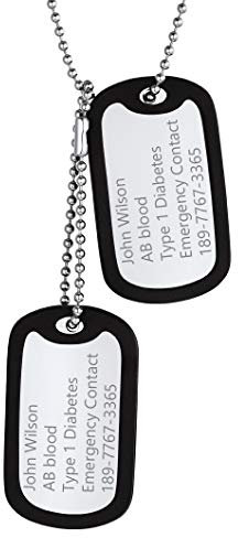 Richsteel Dog Tag Kette Militärischen Zwei Erkennungsmarke Anhänger mit Gravur für Damen und Herren