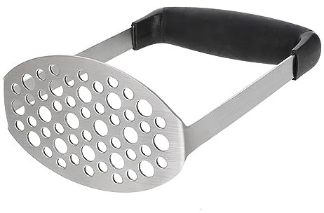 RosewineC Stainless Steel Potato Masher, Baby Food Masher with Non Slip Handle for Mashed Potatoes, Jam, Vegetables and Fruits