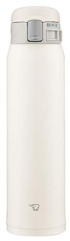 Zojirushi SM-SF60-WM Water Bottle, Direct Drinking, One-Touch Opening, Stainless Steel Mug, 20.3 fl oz (600 ml), Pale White