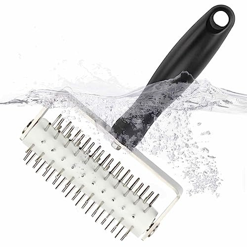 Rianpesn Dough Maker Puncher - Stainless Steel Pin Maker Roller for Pizza Pastry | Portable Pastry Pie Needle Wheels Cutter, Pizza Pie Dough Roller Docker for Crust Bread Pie Cookie