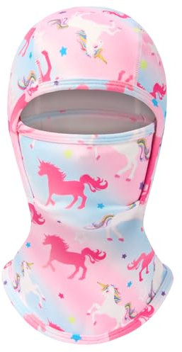 Einhorn Kinder Sturmhaube Gesichtshaub - Balaclava Gesichtsmaske für Jungen Mädchen Winddicht Fleece Skimaske Mütze Winter Gesichtsmaske für Outdoor Sportarten Radfahren Skifahren Fahrrad