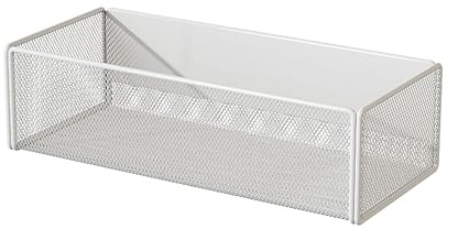 LIFEFAN Magnetic Basket Organizer Holder for Fridge Magnetic Storage Bin Box Containers for Refrigerator Whiteboard Classroom (Large, White)
