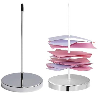 Zettelspießer,Bonspießer Zettelhalter,Quittungsgabel,Quittungsstab,Memo Halfter Spike,Restaurant Check Spindel,Papier Spike Halter,Bonspießer Zettelhalter,für Bars Büros,Silber,2pcs