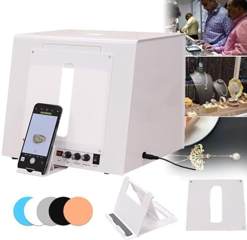 Caja de luz para fotografía de joyería de oro y plata con plato giratorio eléctrico, caja de luz para fotografía de estudio fotográfico de 20/30 cm, para joyería, artículos pequeños,20cm
