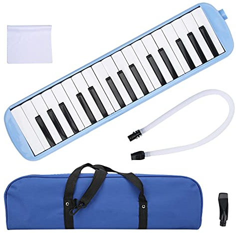 Tyenaza 32 Keys Melodica Instrument, ABS Wind Black and White Keyboard Instrument för nybörjarmusikutbildningssats (42,5 x 10,5 x 4,3 cm)
