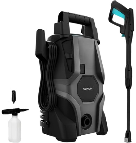 Cecotec Hidrolimpiadora Eléctrica de Alta Presión para Hogar, Jardín o Coche HydroBoost 1400 X-Treme. 1400W, 105Bares, Caudal de 408l/h, Botella Jabón, Bomba de Aluminio, Radio de Acción 9m