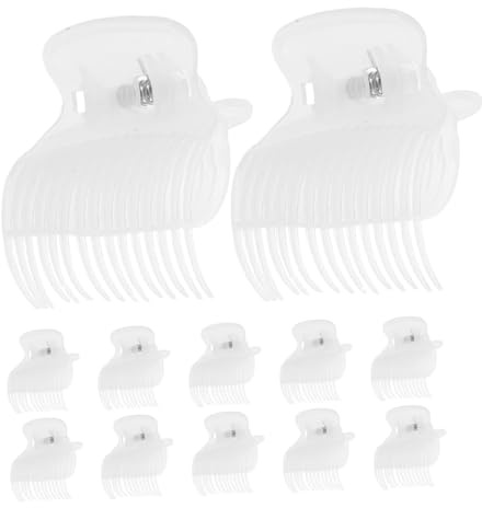 DECOMELODY 12 Piezas Clips para Rizadores Calientes Pinzas para y Sección de Cabello Recubrimiento Protector para Tipo de Cabello para Peinados Diarios y Especiales Transparentes