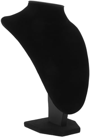 Toyvian Buste à bijoux en velours noir pour colliers et pendentifs - Présentoir à bijoux léger pour un rangement et une présentation élégants des bijoux à la maison, au bureau et