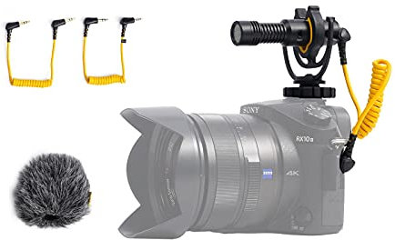 Deity V-Mic D4 Mini Shotgun Audio directionnel Microphone à Montage sur caméra, Support Antichoc décalé, Protection Contre Le Vent jusqu'à 20 mph