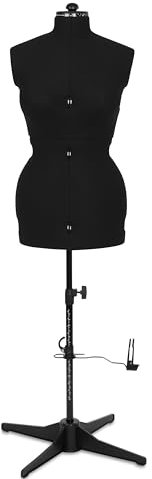 Schneiderpuppe Supa Fit Damen Gr. M (42-48), weiblicher Torso, Büste, verstellbare Drehregler, individuelle Anpassung an Hals, Taille, Brust, Hüfte (schwarz, M)