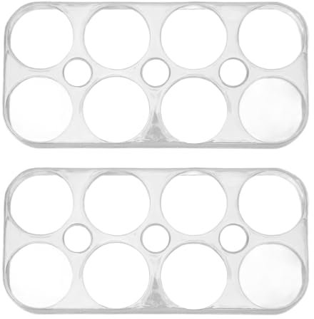 Lot de 2 plateaux à œufs pour réfrigérateur - 8 grilles - En plastique - Emplacements indépendants - Transparent