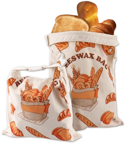 Bolsas de pan reutilizables para suministros de pan de origen casero, bolsas de cera de abejas de lino para alimentos, envoltura de cera de abejas para pan fresco