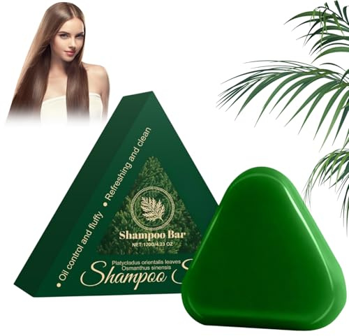 Nature Triangle Shampoo Bar, Pflanzliches Festes Shampoobar & Haarseife mit Kräuterformel, Sanfte Reinigung und Nährende Pflege für Frauen und Männer, für alle Haartypen, Stärkt Glatt Haar