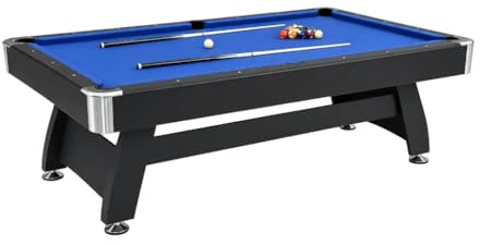 Mesa de Billar Americana con Retorno automático de Bolas – 244 × 132 × 80 cm, Superficie MDF 3 Piezas, 130 kg, Accesorios completos incluidos – Billar para hogar