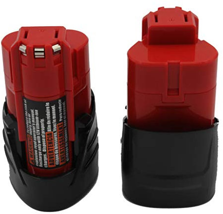 KINSUN 2-Pack Utensili Elettrici Batteria 12V 1.5Ah Li-Ion Per Mil Trapano Senza Cordone Driver di Impatto M12, 48-11-2401, 48-11-2402, C12 B, C12 BX Altro Ancora