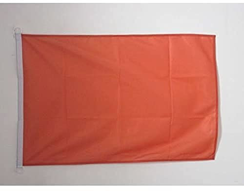 AZ FLAG - Drapeau Unicolore Orange - 45x30 cm - Pavillon Nautique De Couleur Orangée Spécial Bateau Et Extérieur En Maille Bloquée Avec Anneaux Plastiques Intégrés - 30g