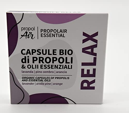 Relax - Capsule di propoli BIO con oli essenziali: lavanda, pino di Arolla, arancione. Aiuta a potenziare il sistema immunitario. Funziona con tutti i diffusori PropolAir Propolis