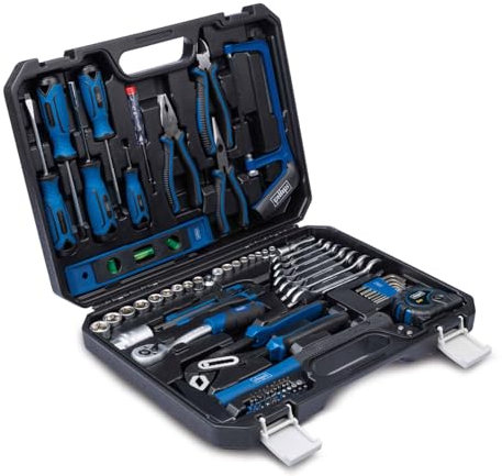 Scheppach Coffret multi outils WZK120 – Mallette à outils – Coffret à outils – 97 outils – Outils en acier chrome vanadium – Tournevis, douilles, pinces, clés