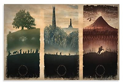 Karte von Mittelerde Herr der Ringe Poster Leinwand Wandkunst Drucke Poster Foto Bild Malerei Poster Raumdekor 60 x 90 cm