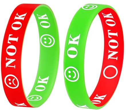 Set di braccialetti per la salute mentale,Aiuti alla comunicazione,Aiuti alla comunicazione non verbale, 2.55 x 0.47 in, Autismo, confezione da 2