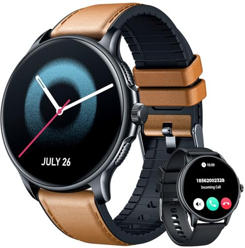 Smartwatch Fitnessuhr Wasserdicht Sportuhr Uhren: 1,43 Zoll AOMLED Smart Watch Herren mit Telefonfunktion Schlafmonitor Schrittzähler Pulsuhr 120+ Sportmodi IP68 Fitness Uhr Männer für iOS Android