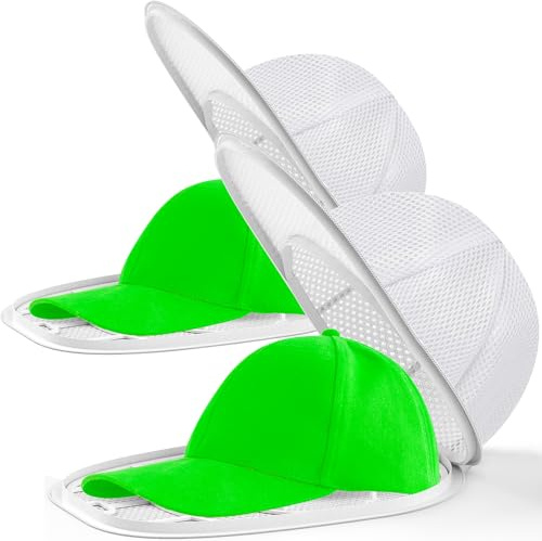 Coopache Support Lave Casquette Lave Vaisselle Nettoyage Lavage de Chapeau de Baseball Machine à Laver Sac Filet Linge pour Casquette de Baseball (Blanc Lot de 2)