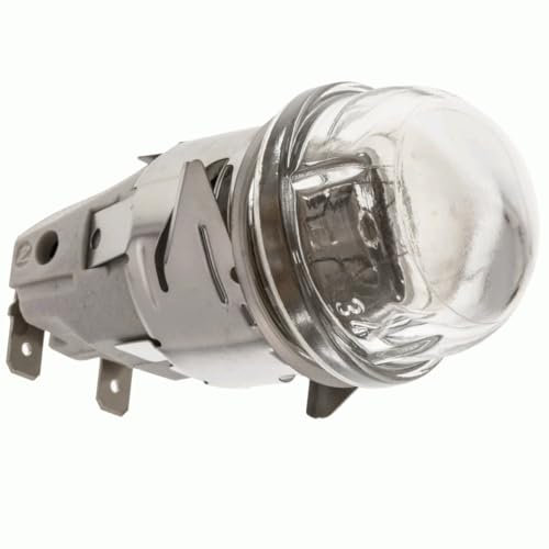 CHEFZOCO Soporte para lámparas de horno E14, casquillo de lámpara de horno de alta temperatura, cubierta de horno con bombillas de 25 W, 230v, Calibre T22/T25, Resiste hasta 300ºC, Incluye lampara