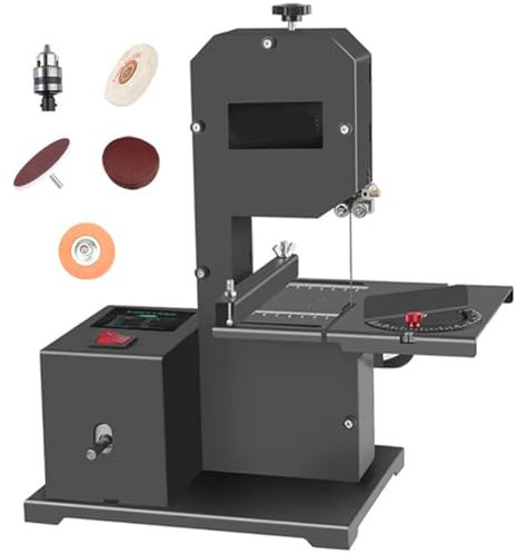 Sega da traforo, Macchina da Taglio per Legno da 800 W con Lama per seghetto Alternativo per la Lavorazione del Legno, 5 Carta vetrata, Altezza di Taglio 70 mm, Design Regolabile da 0 a 45°
