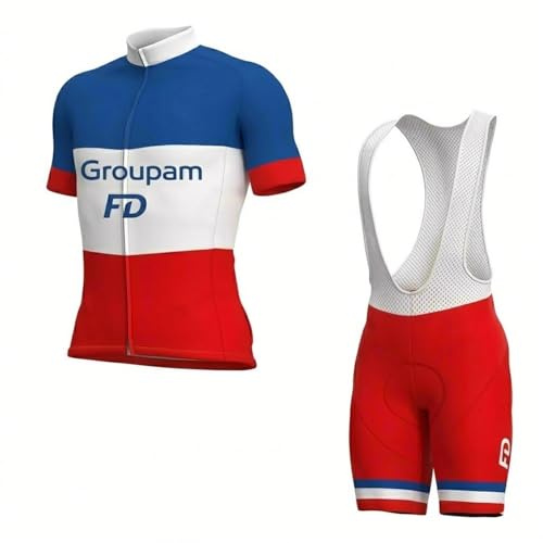 assocauicy Salopette da Ciclismo Uomo con Imbottitura 4D Tuta Bicicletta Traspirante, Abbigliamento Estivo Sportivo Confortevole per Ciclisti