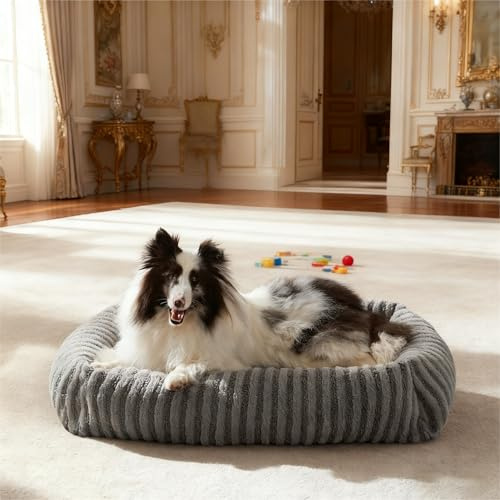 Pawk Detachable Medium Dog Bed Fill Large Particle Memory Sponge and Cotton, Dog Beds Medium with Zipper for Easy Disassembly&Cleaning, Pet Sofa Bed for 20lbs Border Collie, 63x53x18cm