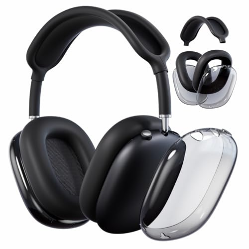 AKABEILA 3 in 1 Custodia protettiva per Airpods Max 2024 2020 Sottile Morbido TPU Trasparente Custodia Padiglione auricolare Copertura Padiglione Auricolare Copricapo Copricapo Accessori per cuffie