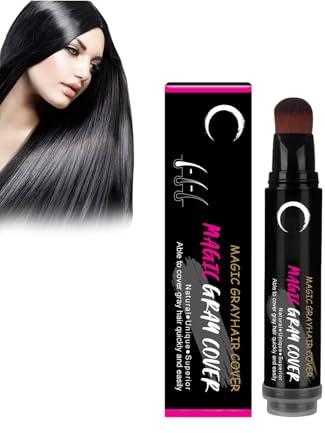Stick Temporaire Pour Cheveux 63g, Stick for Grey Hair, Bâton De Remplissage Des Cheveux, Couvrir Les Cheveux Blancs, Salon de Coiffure, Convient à Tous Les Types De Cheveux(Noir)