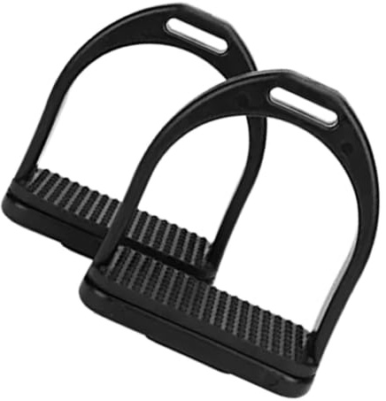 YARNOW Étriers D'équitation en Plastique Noir Lot de 2 Antidérapants Structure Simple Fixation Facile du Pied , Adaptés Pratique de L'équitation