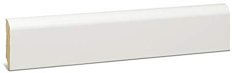 KGM Sockelleiste Oben Rund – Weiß lackierte Fußbodenleiste aus Kiefer Massivholz – Maße: 2400 x 13 x 58 mm – 1 Stück