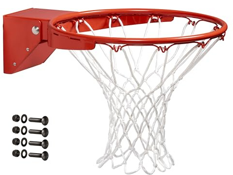 Goalrilla Heavy-Weight Pro-Style Breakaway Basketball Flex Rim with All-Weather Nylon Net and Powder-Coated Rim and Stainless Steel