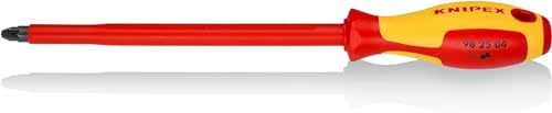 KNIPEX Screwdriver for Cross Recessed Screws Pozidriv Insulating Multi-Component Handle, VDE-Tested 320 mm, 98 25 04
