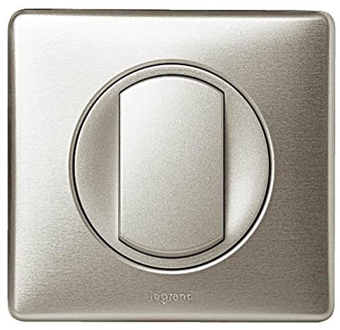 LEGRAND - Interrupteur Simple ou Va-et-vient + Plaque Céliane Soft - 10A - Commande d'Eclairage Complète - Prêt à Installer - Fabriqué En France - Titane