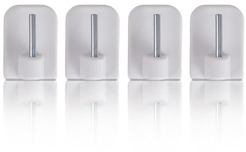 8 Stück Weiße Selbstklebende Haken für Vitragestangen, Gardinenstangen, Vorhangstangen, Bistrostangen