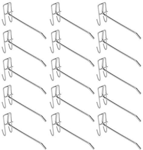 30 Pièces Crochets Panneaux Perforés, Métal Crochets Muraux pour Organiser Outils, Établi Rayonnages de Magasins, pour les Garages, Remises à Outils (15cm)