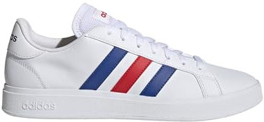 adidas Herren Grand Court Base 2.0 Shoes, Cloud White / Royal Blue / Vivid Red, 43 1/3 EU