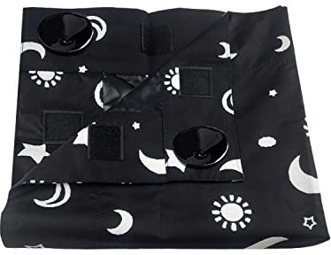 tuare Portable Blackout Blind with Suction Cups, Adjustable Temporary Blackout Blinds, Stick-On Blackout Blinds for Windows, Travel-Friendly, Lightweight for Bedroom, Living Room, Travel, 130x200cm