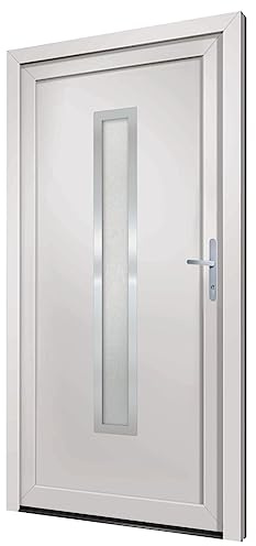 vidaXL Porta Ingresso Bianca 88x200 cm in PVC, porta, porta di ingresso, porta d'ingresso in PVC, porta entrata, porta in PVC, porte, porte in PVC
