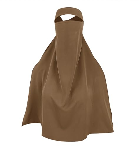 YJZQ Hijab Cache Visage Masque Niqab Bandana Islamique Femme Foulard Musulman pour Madrassa Mosquée Quotidien Couverture écharpe Style Moyen-Orient 70x69cm