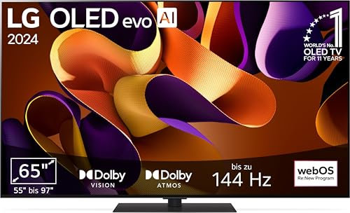 LG OLED65G49LS TV 65 (165 cm) OLED evo Fernseher (α11 4K AI-Prozessor, webOS 24, Dolby Vision, bis zu 120Hz) [Modelljahr 2024]