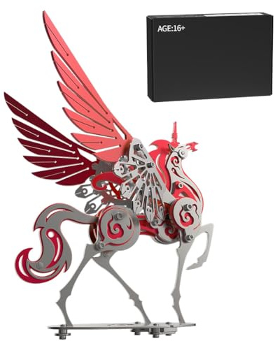 CreativeBlocker Puzle de metal 3D DIY Unicornio 3D Modelo Kits de construcción para adultos, figuras de unicornio, juego de construcción de metal, juego de manualidades, modelismo, decoración