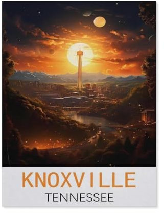 YYHMKBYY，Jigsaw Puzzle 1000 Piece，Knoxville Tennessee Vintage Travel Poster，Classic Puzzle DIY Kit Paper Toy Unique Gift Home Decor（50x70cm）-M40