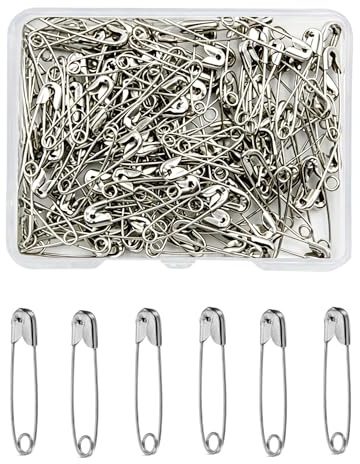 120 Pcs Safety Pins 19mm, Small Silver Safety Pins, Metal Nickel-Plated Mini Pins for Sewing, Clothes, Crafts, DIY & Household Use