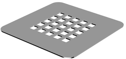 Rejilla Cubretapón para Plato de Ducha Stone, Acero Inoxidable, Fácil de Limpiar, Color Cromo Acero Cepillado， 125x125 mm